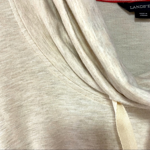 Land’s End Cream Cowl Neck Tunic Top Sweatshirt Pockets Plus Size Sz 3X Oatmeal - Picture 5 of 5